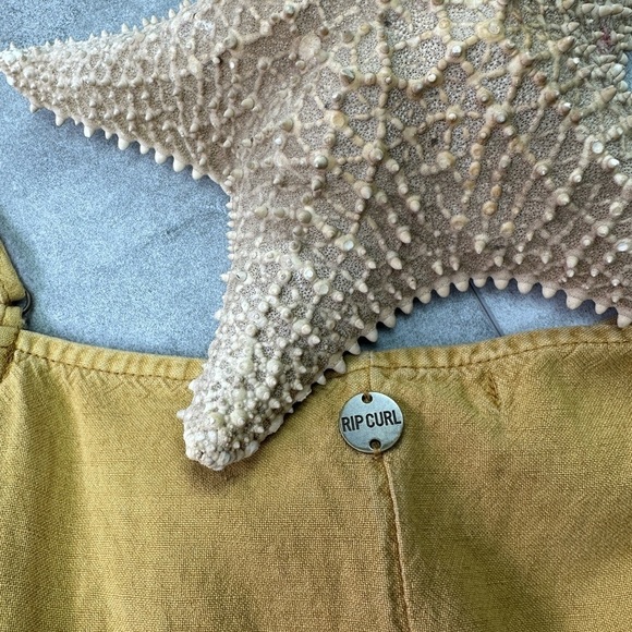 🔆 RIP CURL🔆 WOMEN'S PREMIUM LINEN SLIP DRESS GOLD COVER UP SUMMER - Picture 10 of 10